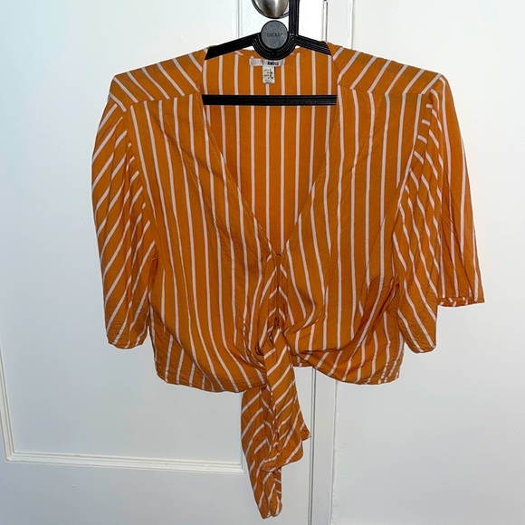 Amuse society orange striped tie top - Picture 2 of 8